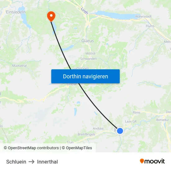 Schluein to Innerthal map