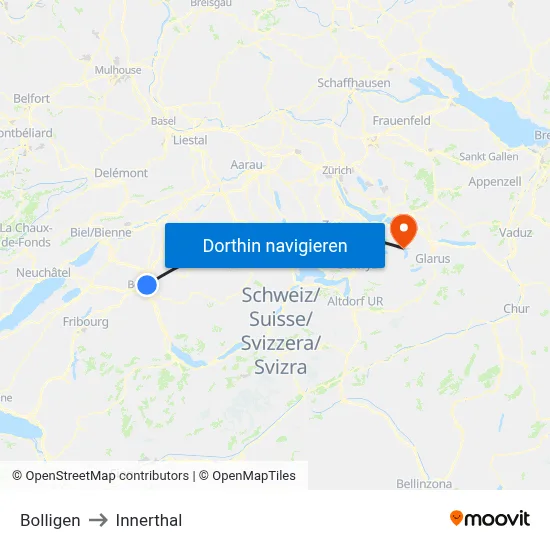Bolligen to Innerthal map