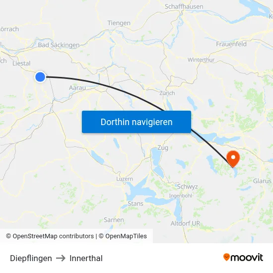 Diepflingen to Innerthal map