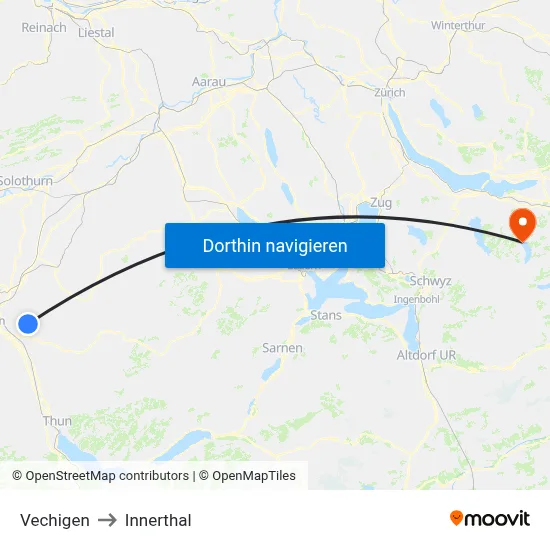Vechigen to Innerthal map