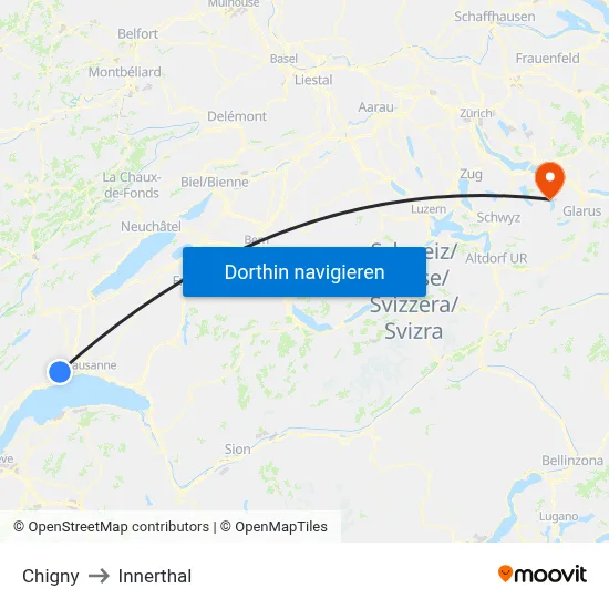 Chigny to Innerthal map
