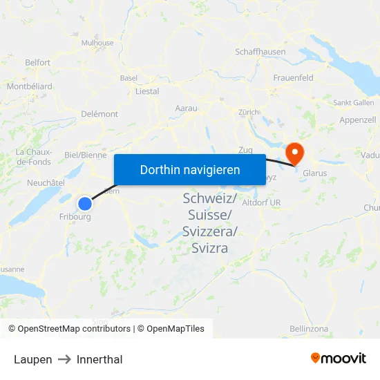 Laupen to Innerthal map
