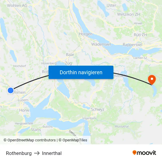 Rothenburg to Innerthal map