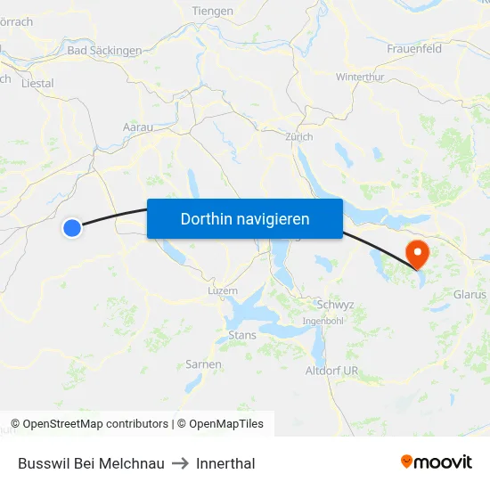 Busswil Bei Melchnau to Innerthal map