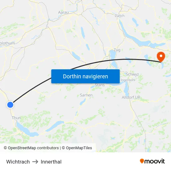 Wichtrach to Innerthal map