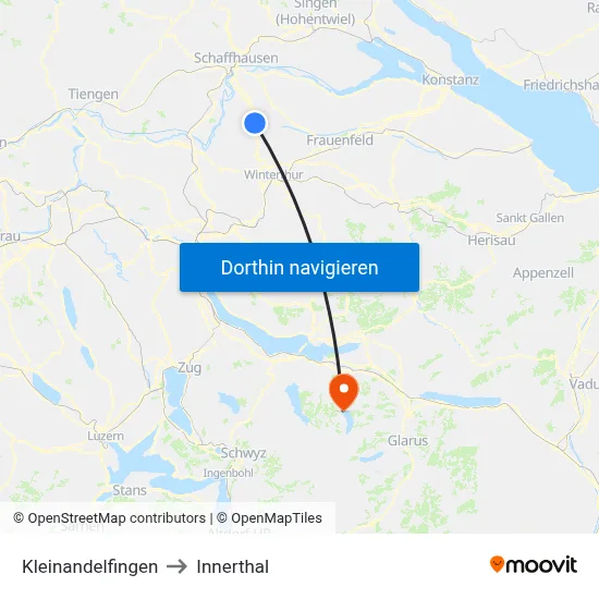 Kleinandelfingen to Innerthal map