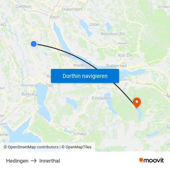 Hedingen to Innerthal map
