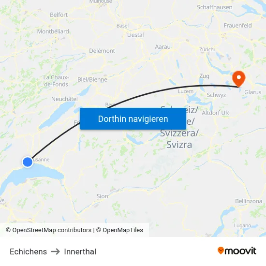 Echichens to Innerthal map