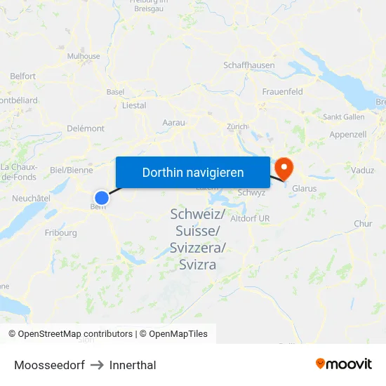 Moosseedorf to Innerthal map