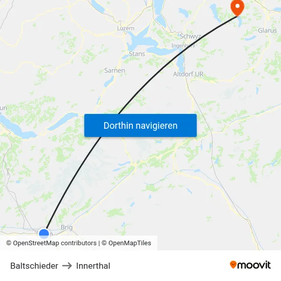 Baltschieder to Innerthal map