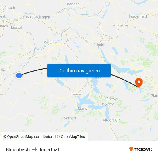 Bleienbach to Innerthal map