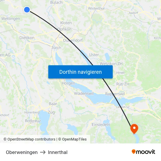 Oberweningen to Innerthal map