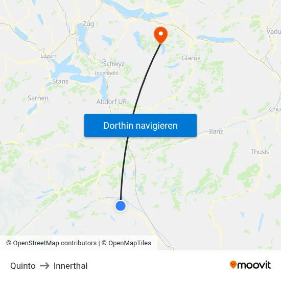 Quinto to Innerthal map