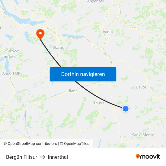 Bergün Filisur to Innerthal map