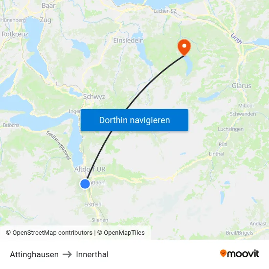 Attinghausen to Innerthal map