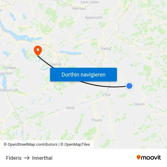 Fideris to Innerthal map