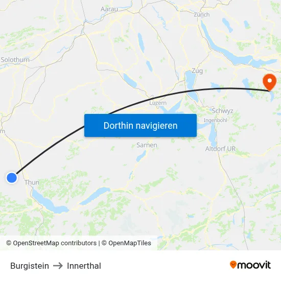 Burgistein to Innerthal map