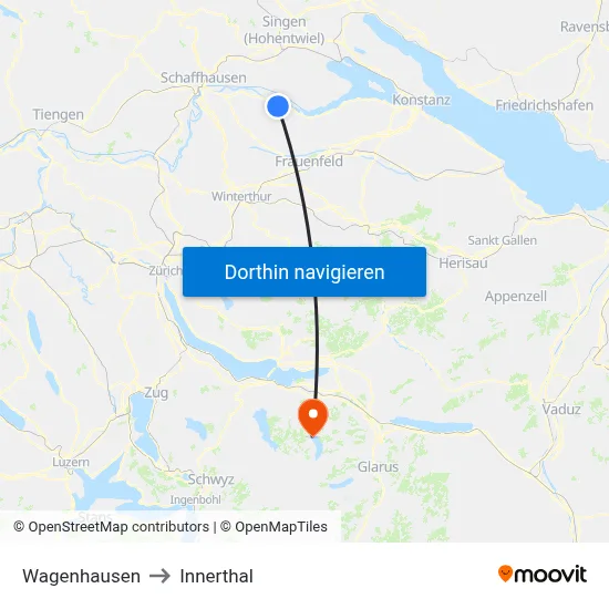 Wagenhausen to Innerthal map