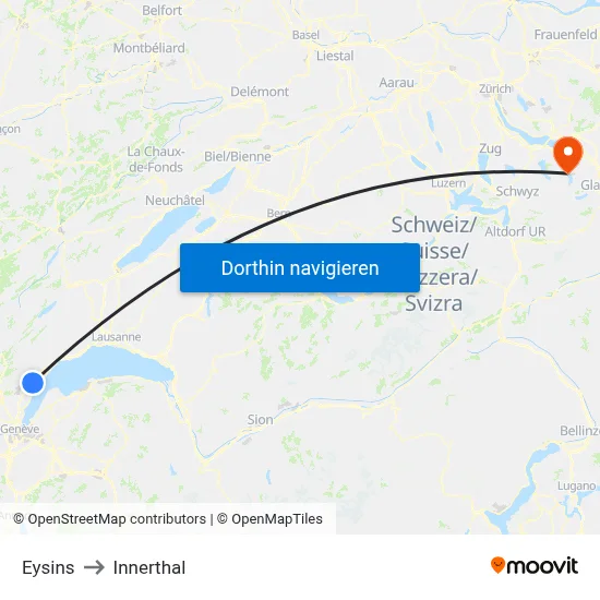 Eysins to Innerthal map
