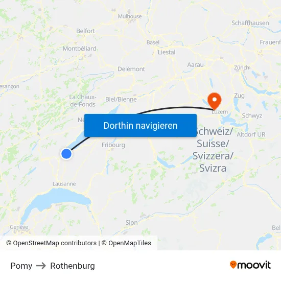 Pomy to Rothenburg map