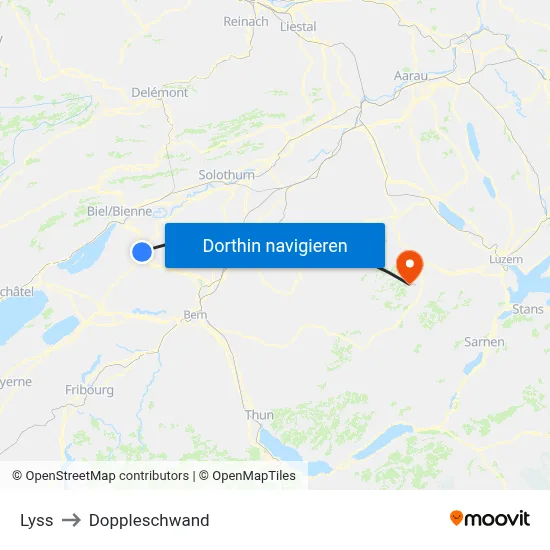 Lyss to Doppleschwand map
