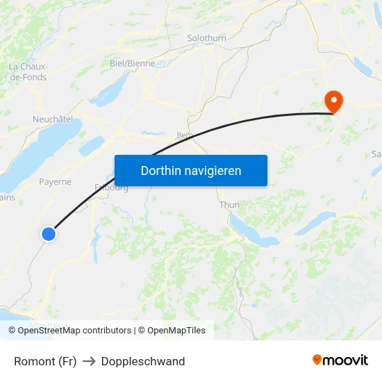 Romont (Fr) to Doppleschwand map