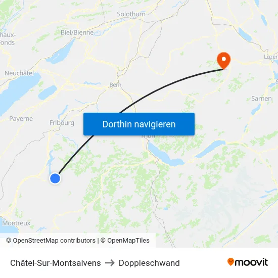Châtel-Sur-Montsalvens to Doppleschwand map