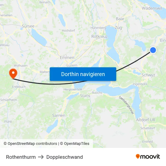 Rothenthurm to Doppleschwand map