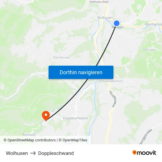Wolhusen to Doppleschwand map