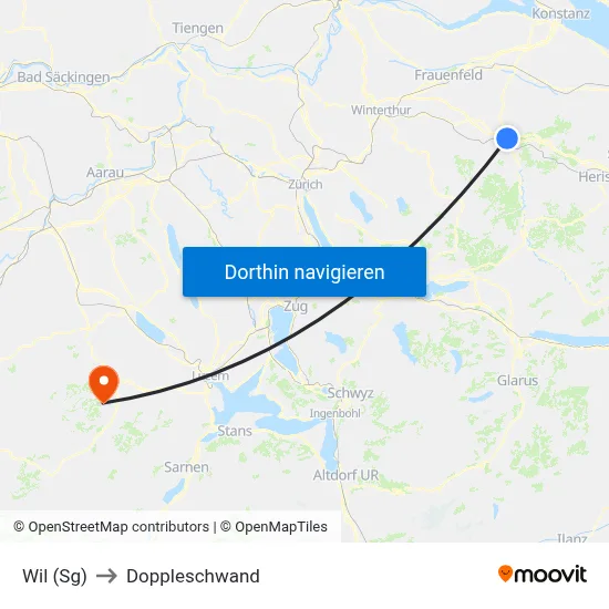 Wil (Sg) to Doppleschwand map