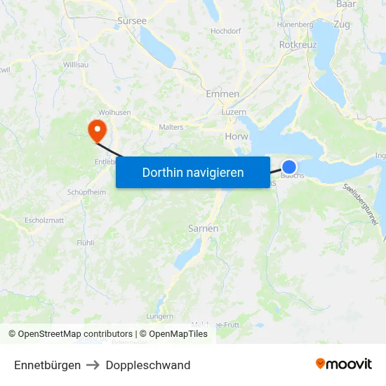 Ennetbürgen to Doppleschwand map