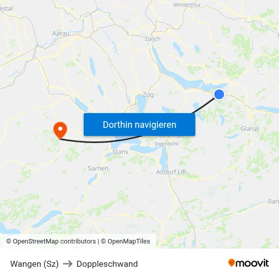 Wangen (Sz) to Doppleschwand map