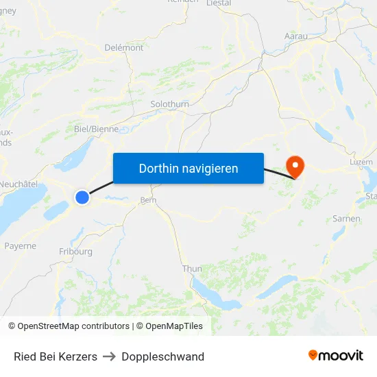 Ried Bei Kerzers to Doppleschwand map