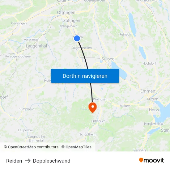 Reiden to Doppleschwand map