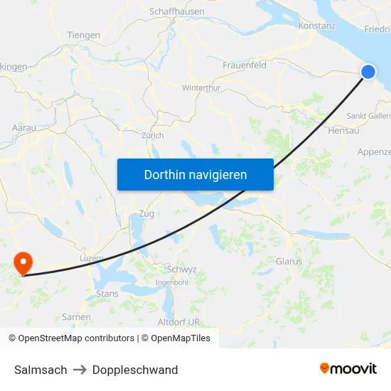 Salmsach to Doppleschwand map