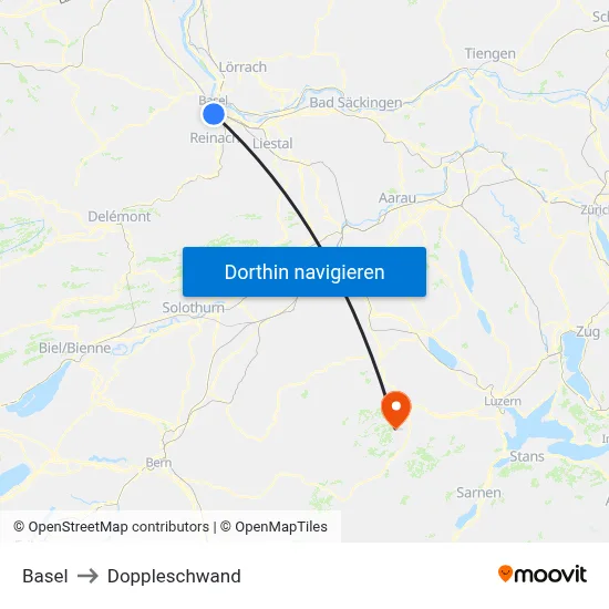 Basel to Doppleschwand map