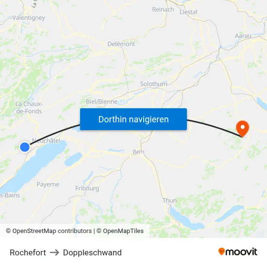 Rochefort to Doppleschwand map