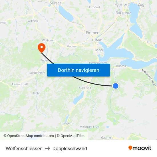 Wolfenschiessen to Doppleschwand map