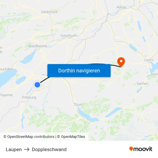 Laupen to Doppleschwand map