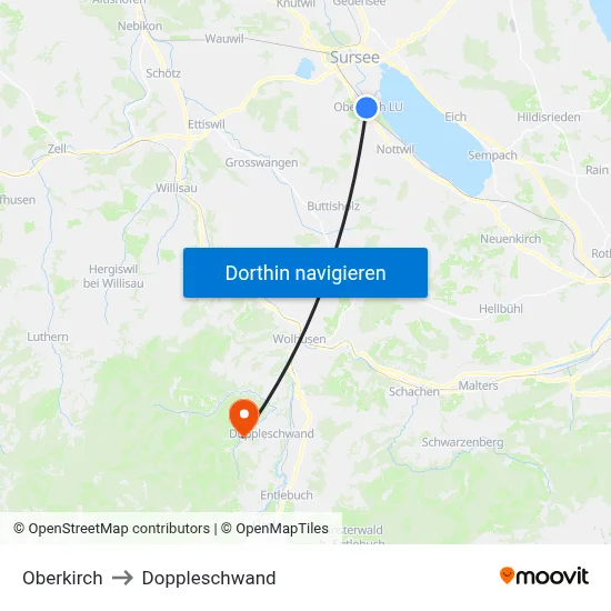 Oberkirch to Doppleschwand map