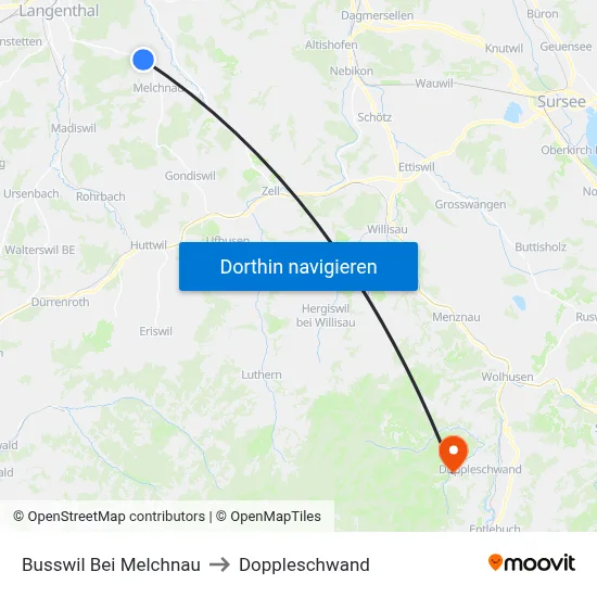 Busswil Bei Melchnau to Doppleschwand map