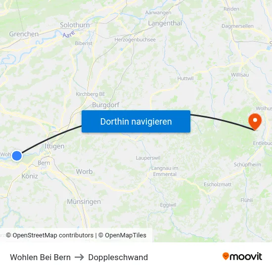 Wohlen Bei Bern to Doppleschwand map