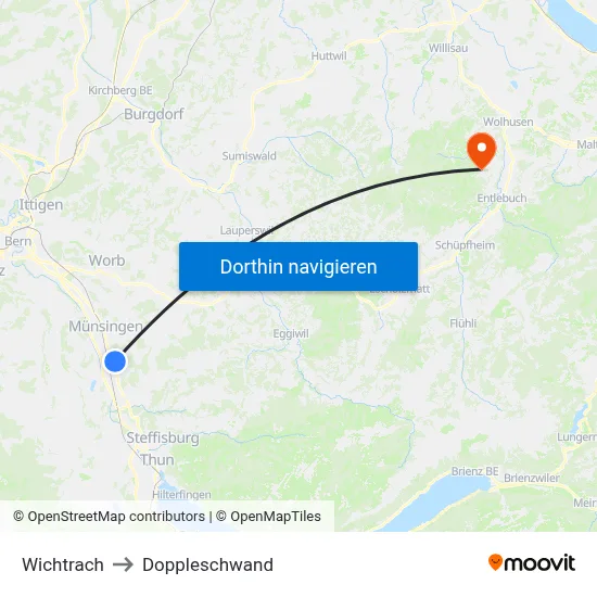 Wichtrach to Doppleschwand map