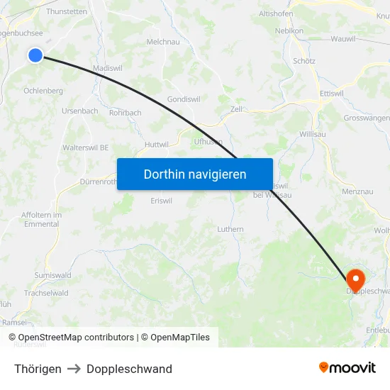 Thörigen to Doppleschwand map