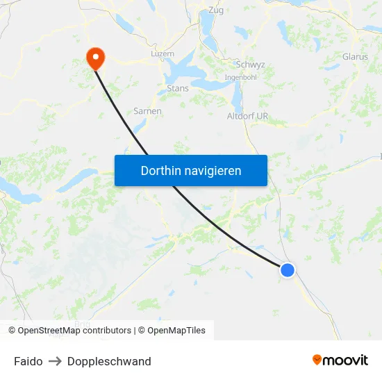 Faido to Doppleschwand map