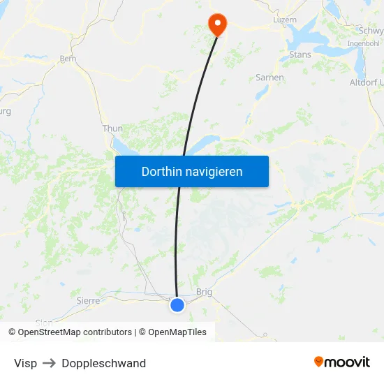 Visp to Doppleschwand map