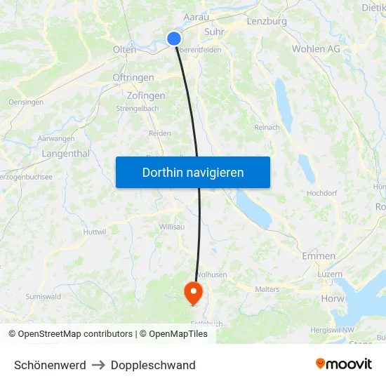 Schönenwerd to Doppleschwand map