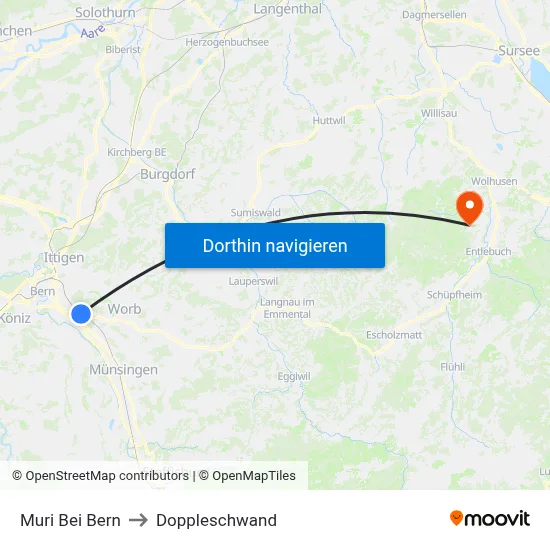 Muri Bei Bern to Doppleschwand map