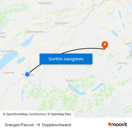 Granges-Paccot to Doppleschwand map