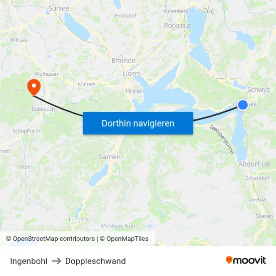 Ingenbohl to Doppleschwand map